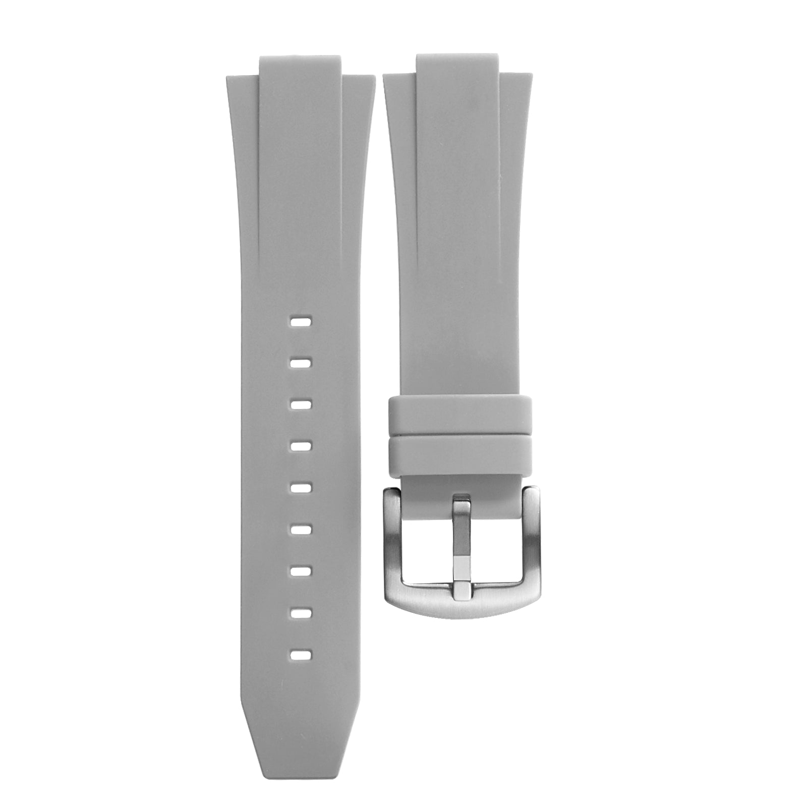 Silicone Strap - White Grey Silver